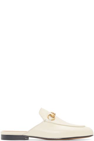 ssense gucci princetown|Gucci: White Princetown Slippers .